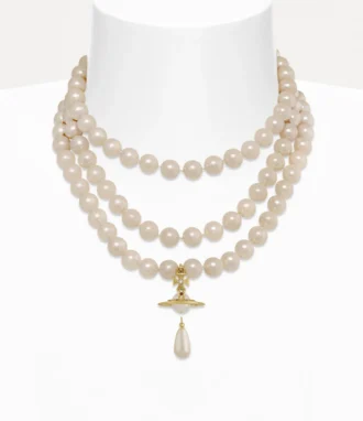 Three Row Pearl Drop Choker Three Row Pearl Drop Choker